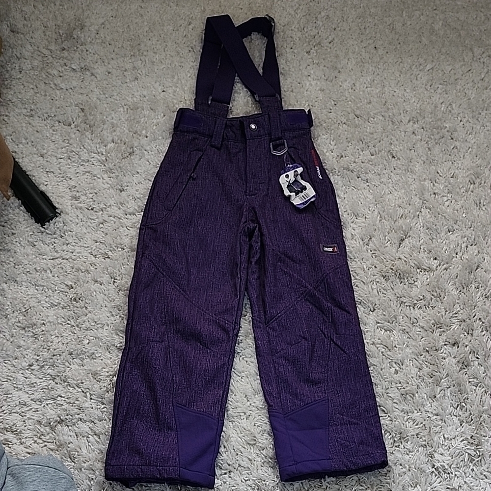 Weatherproof Kids Ski Overalls in Rich Purple XS 5/6 Kb3